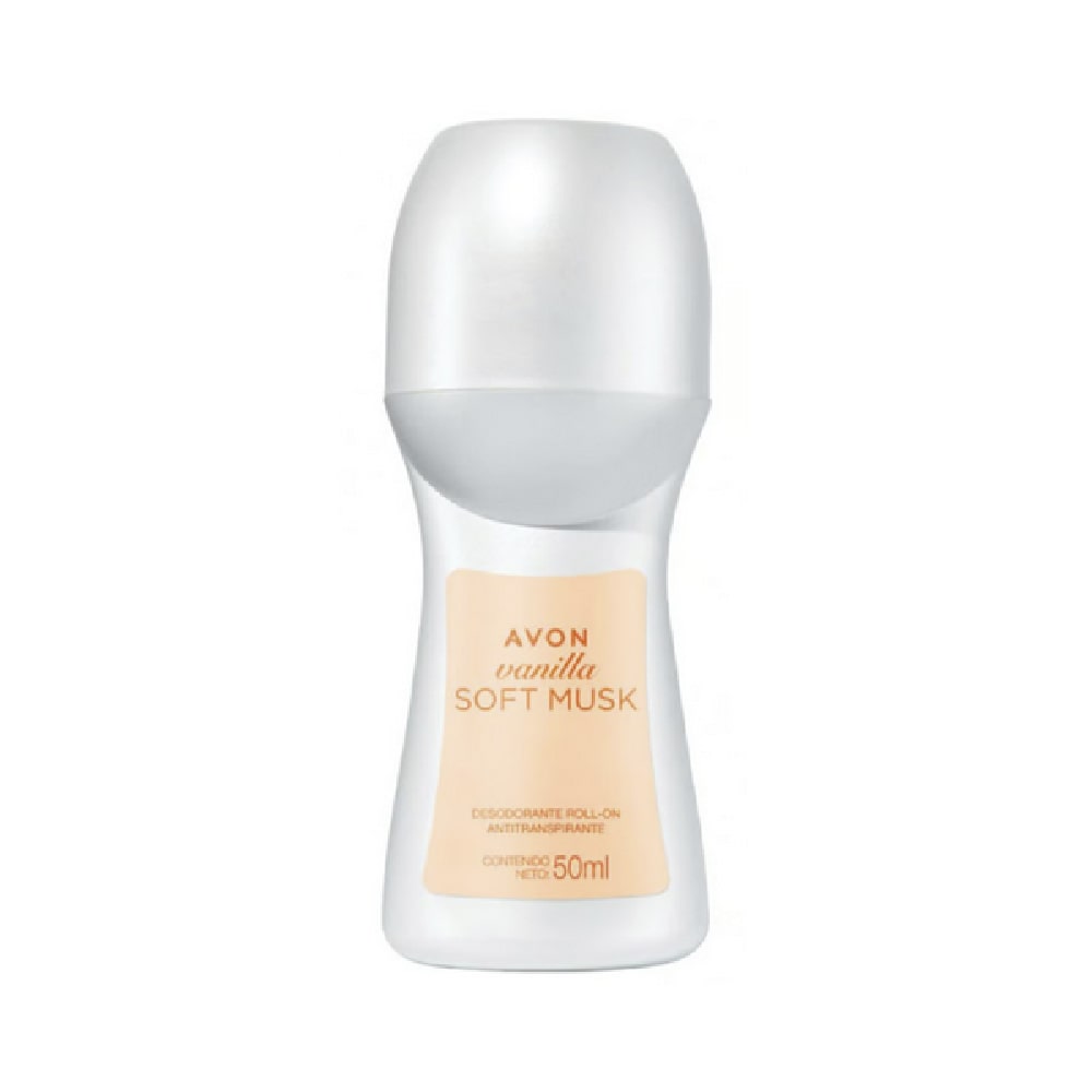 Desodorante Roll-on Soft Musk Vanilla Avon 50 ml
