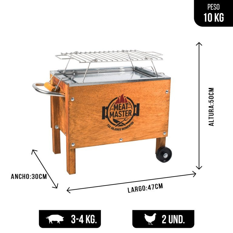 Caja China Chica Meat Master Premium + Parilla de Varillas Acero
